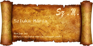 Szluka Mária névjegykártya